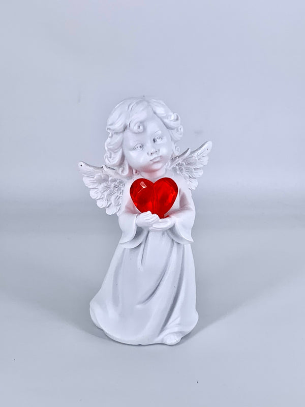 Anjinho Decorativo com Coração Iluminado - Amor e Proteção Iluminados