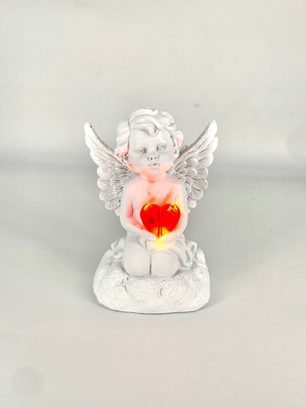 Anjo Decorativo com coração de luz