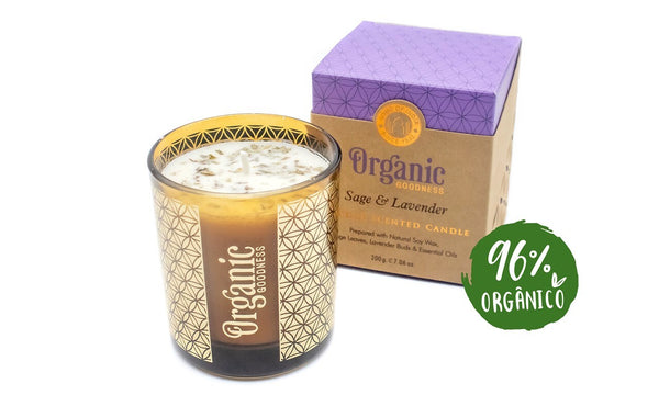 Vela Orgânica de Sálvia e Lavanda - Purificação e Relaxamento Natural