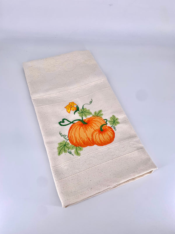 Pano Turco e Sarja - Com Bordado Abóboras