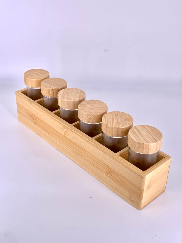 Dispensador de Especiarias com 6 Frascos – Organização e Sabor na Sua Cozinha